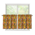 Colorful Cartoon Baby Bear Pattern Print Tier Curtains
