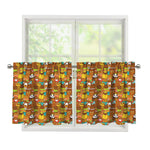 Colorful Cartoon Baby Bear Pattern Print Tier Curtains