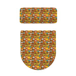 Colorful Cartoon Baby Bear Pattern Print Toilet Lid And Tank Cover Set