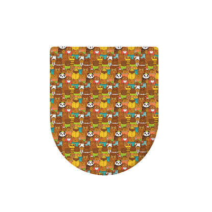 Colorful Cartoon Baby Bear Pattern Print Toilet Lid Cover