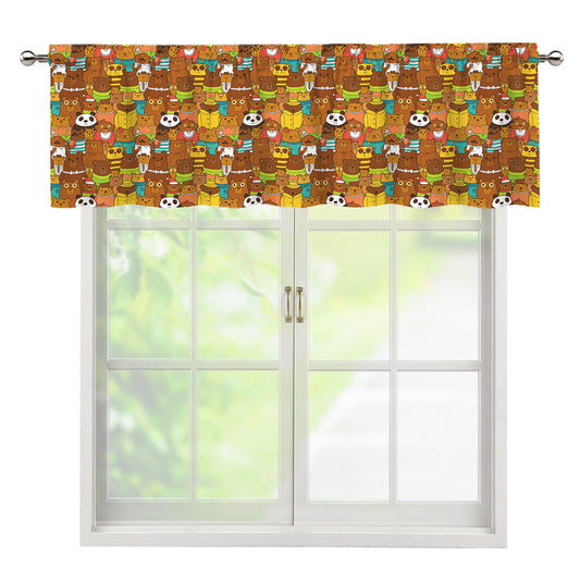 Colorful Cartoon Baby Bear Pattern Print Window Valance