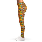 Colorful Cartoon Baby Bear Pattern Print Women's Leggings