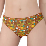 Colorful Cartoon Baby Bear Pattern Print Women's Panties