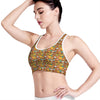 Colorful Cartoon Baby Bear Pattern Print Women's Sports Bra