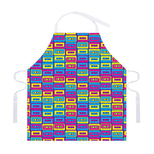 Colorful Cassette Tape Print Adjustable Apron