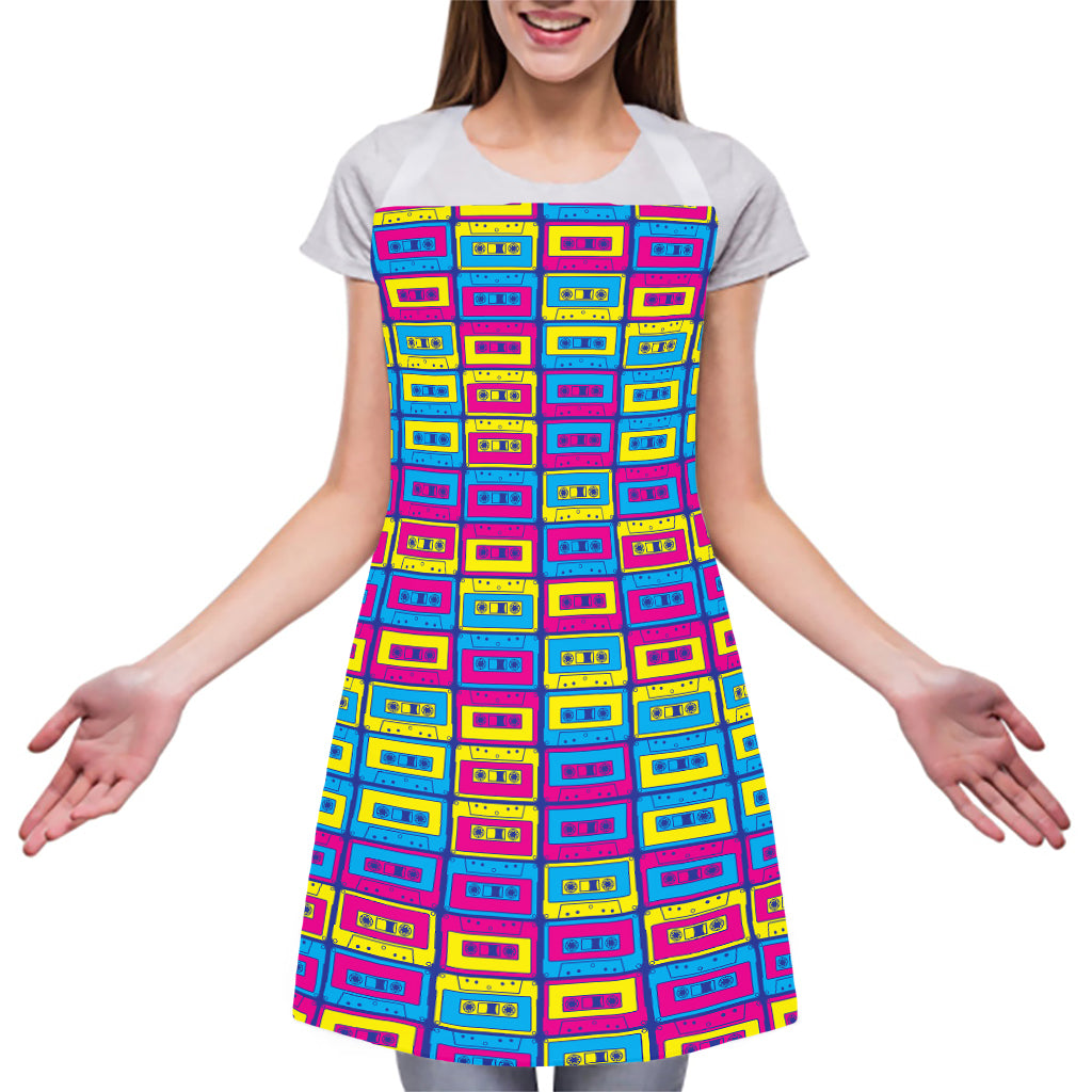 Colorful Cassette Tape Print Adjustable Apron