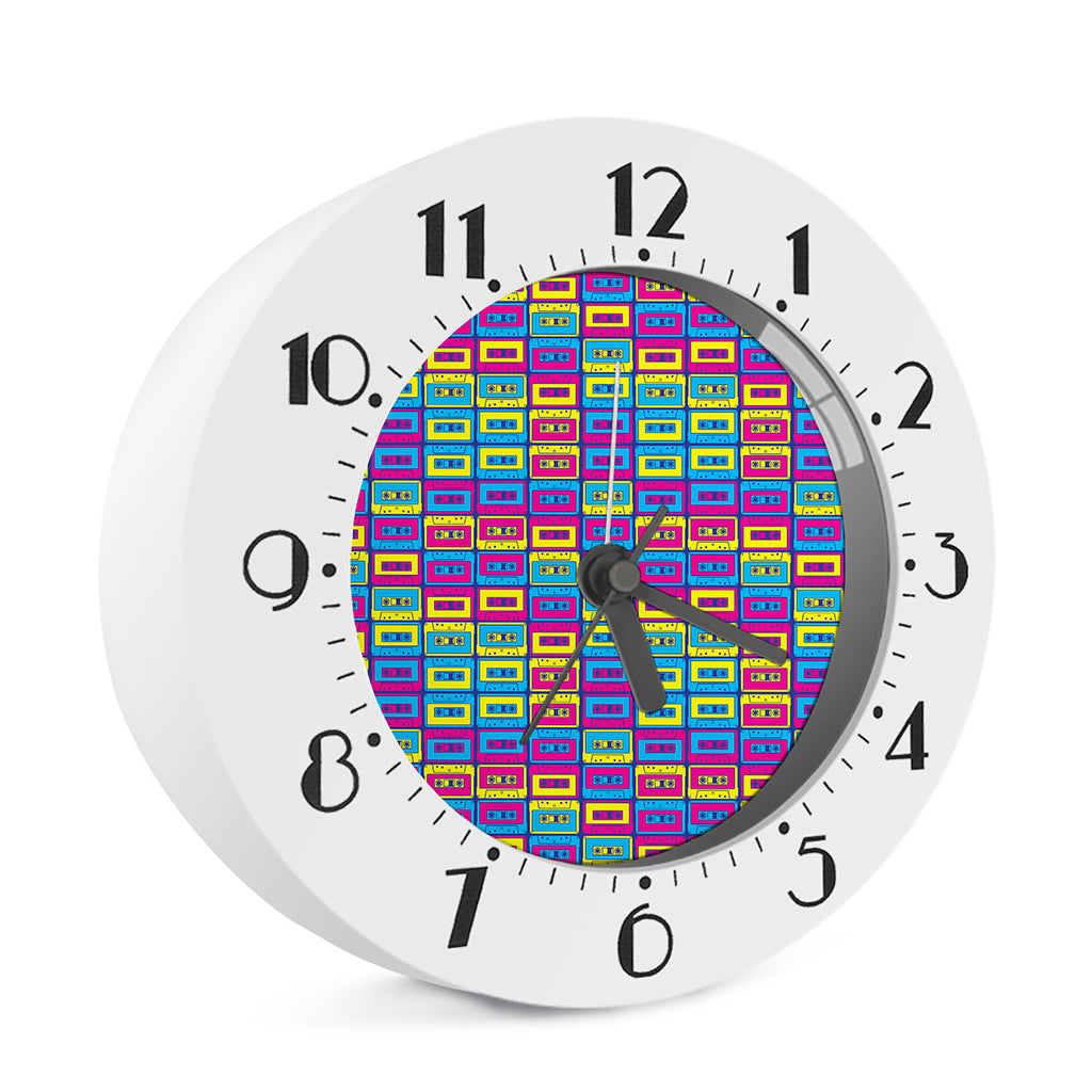 Colorful Cassette Tape Print Alarm Clock