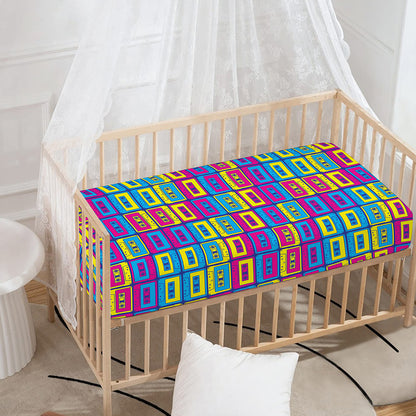 Colorful Cassette Tape Print Baby Crib Sheet