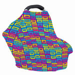 Colorful Cassette Tape Print Baby Seat Cover