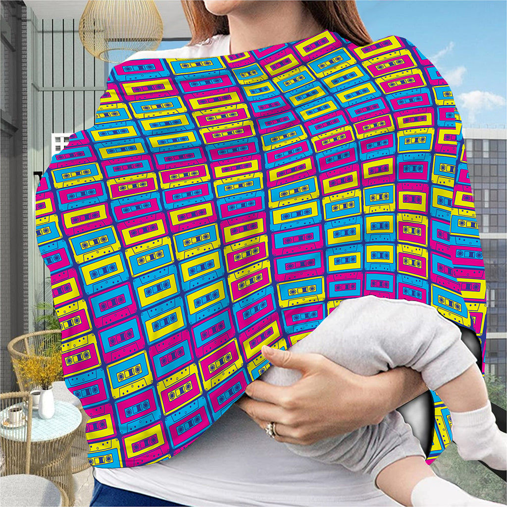 Colorful Cassette Tape Print Baby Seat Cover