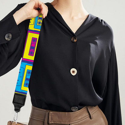 Colorful Cassette Tape Print Bag Strap