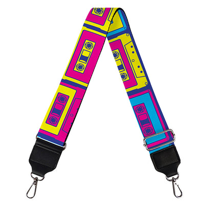 Colorful Cassette Tape Print Bag Strap