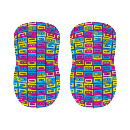 Colorful Cassette Tape Print Bar Stool Covers