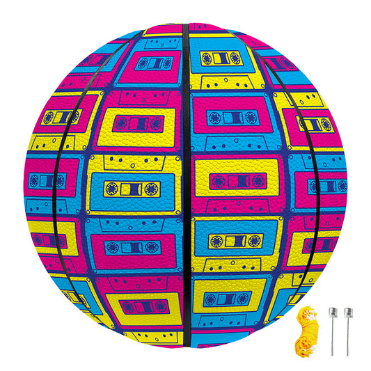 Colorful Cassette Tape Print Basketball