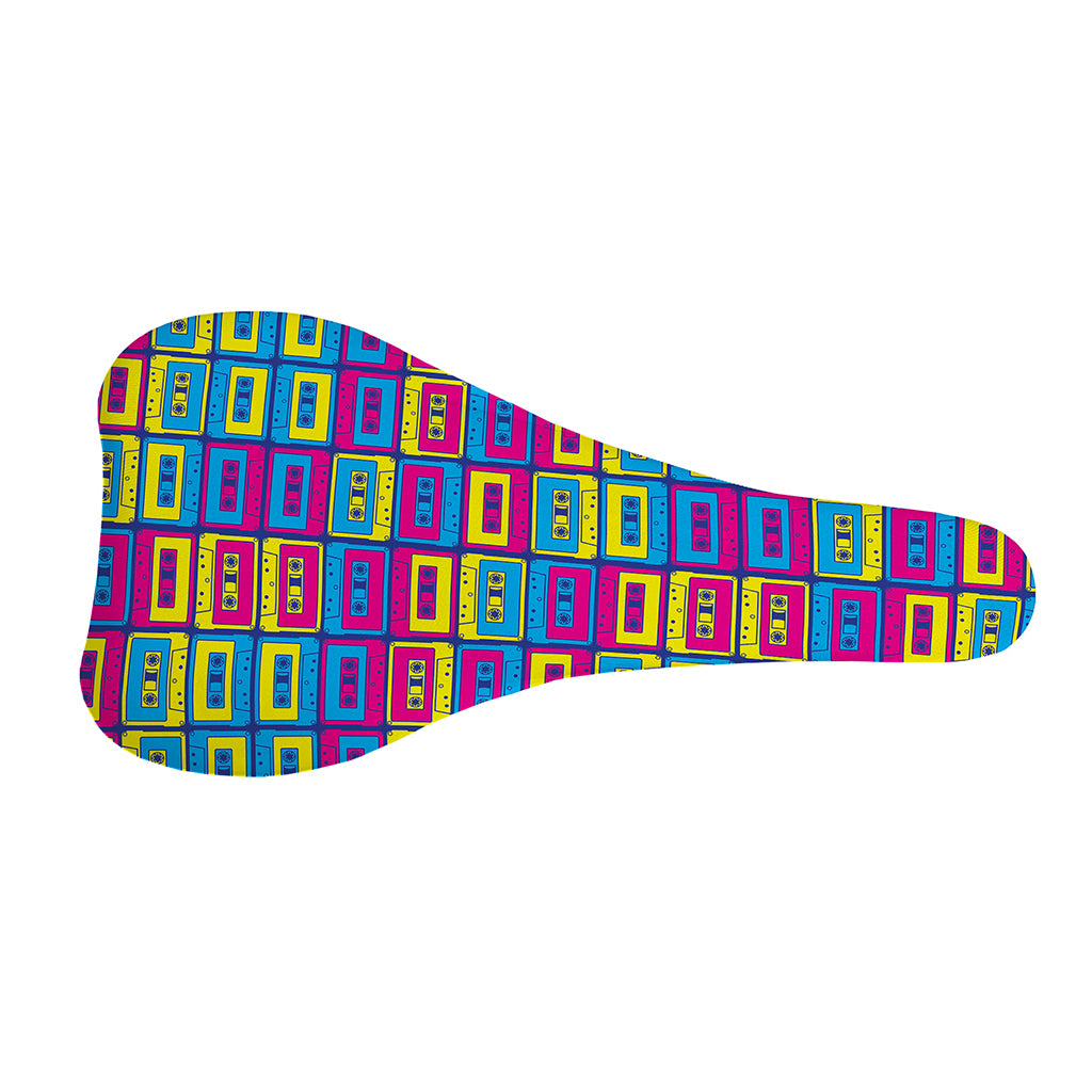 Colorful Cassette Tape Print Bicycle Seat Cover