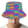 Colorful Cassette Tape Print Bucket Hat