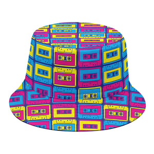 Colorful Cassette Tape Print Bucket Hat