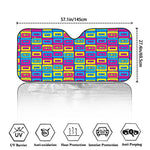 Colorful Cassette Tape Print Car Windshield Sun Shade