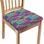 Colorful Cassette Tape Print Chair Cushion Cover