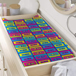 Colorful Cassette Tape Print Changing Pad Cover