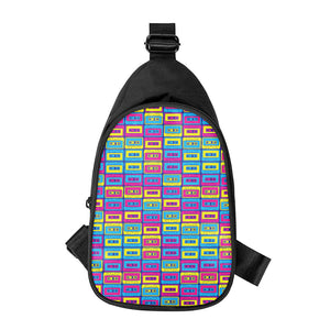 Colorful Cassette Tape Print Chest Bag