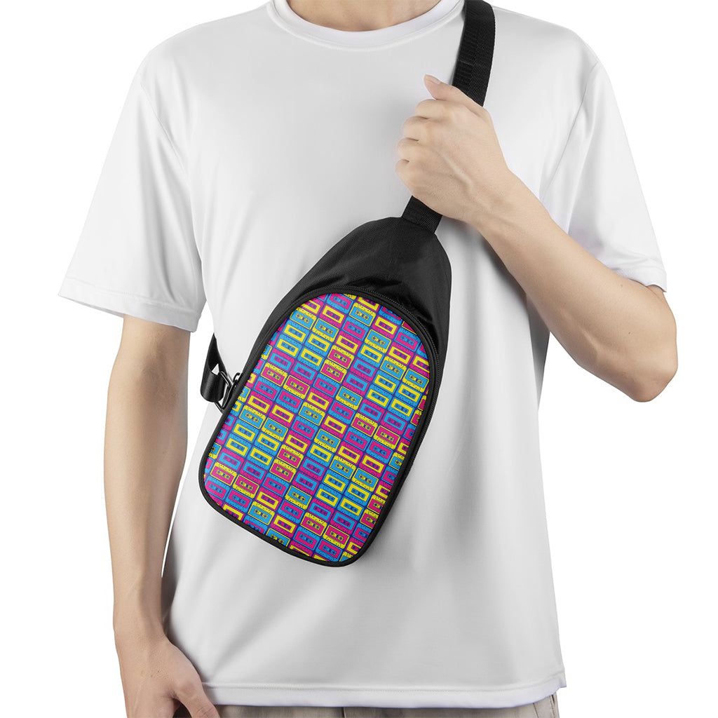 Colorful Cassette Tape Print Chest Bag