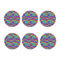 Colorful Cassette Tape Print Coaster Set