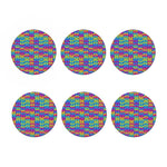 Colorful Cassette Tape Print Coaster Set