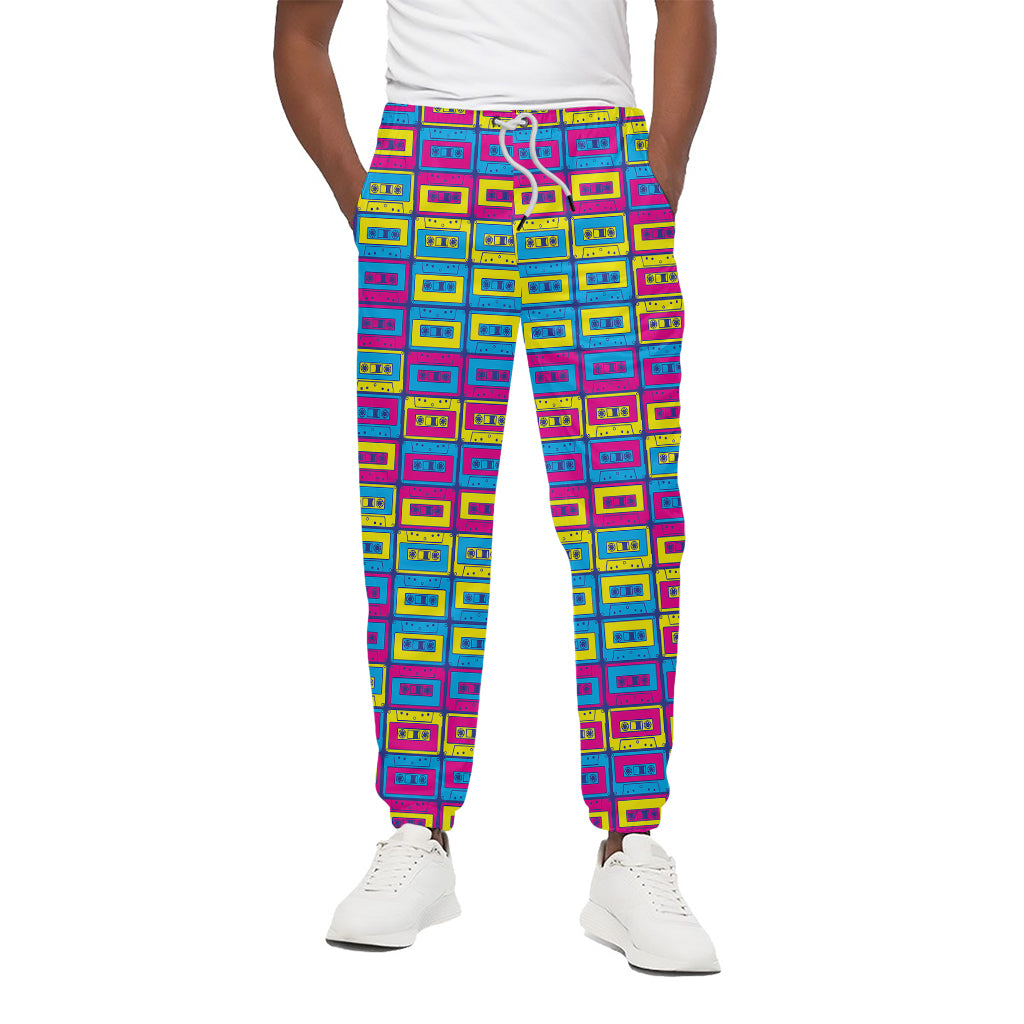 Colorful Cassette Tape Print Cotton Pants