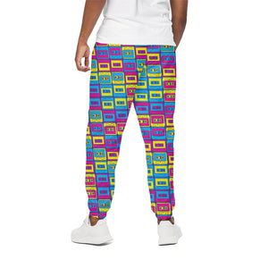 Colorful Cassette Tape Print Cotton Pants