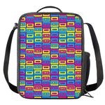 Colorful Cassette Tape Print Crossbody Lunch Bag