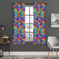 Colorful Cassette Tape Print Grommet Curtain Panels