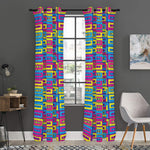 Colorful Cassette Tape Print Curtain