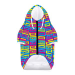 Colorful Cassette Tape Print Dog Zip Up Hoodie