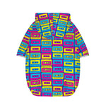 Colorful Cassette Tape Print Dog Zip Up Hoodie