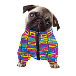 Colorful Cassette Tape Print Dog Zip Up Jacket