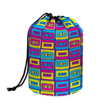 Colorful Cassette Tape Print Drawstring Makeup Bag