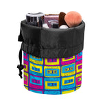 Colorful Cassette Tape Print Drawstring Makeup Bag