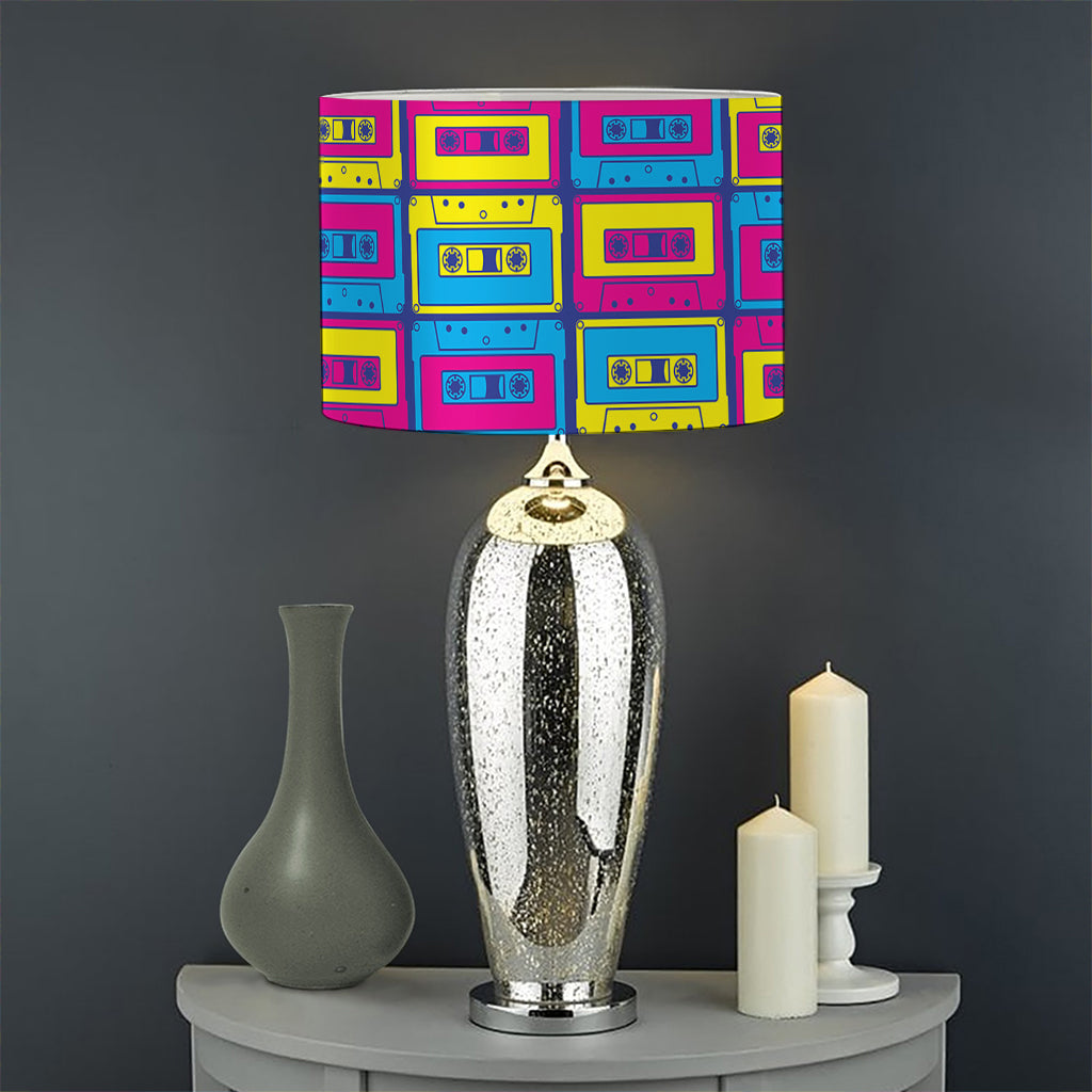 Colorful Cassette Tape Print Drum Lamp Shade