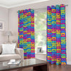 Colorful Cassette Tape Print Extra Wide Grommet Curtains