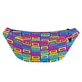 Colorful Cassette Tape Print Fanny Pack