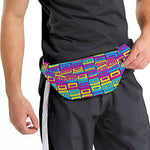Colorful Cassette Tape Print Fanny Pack