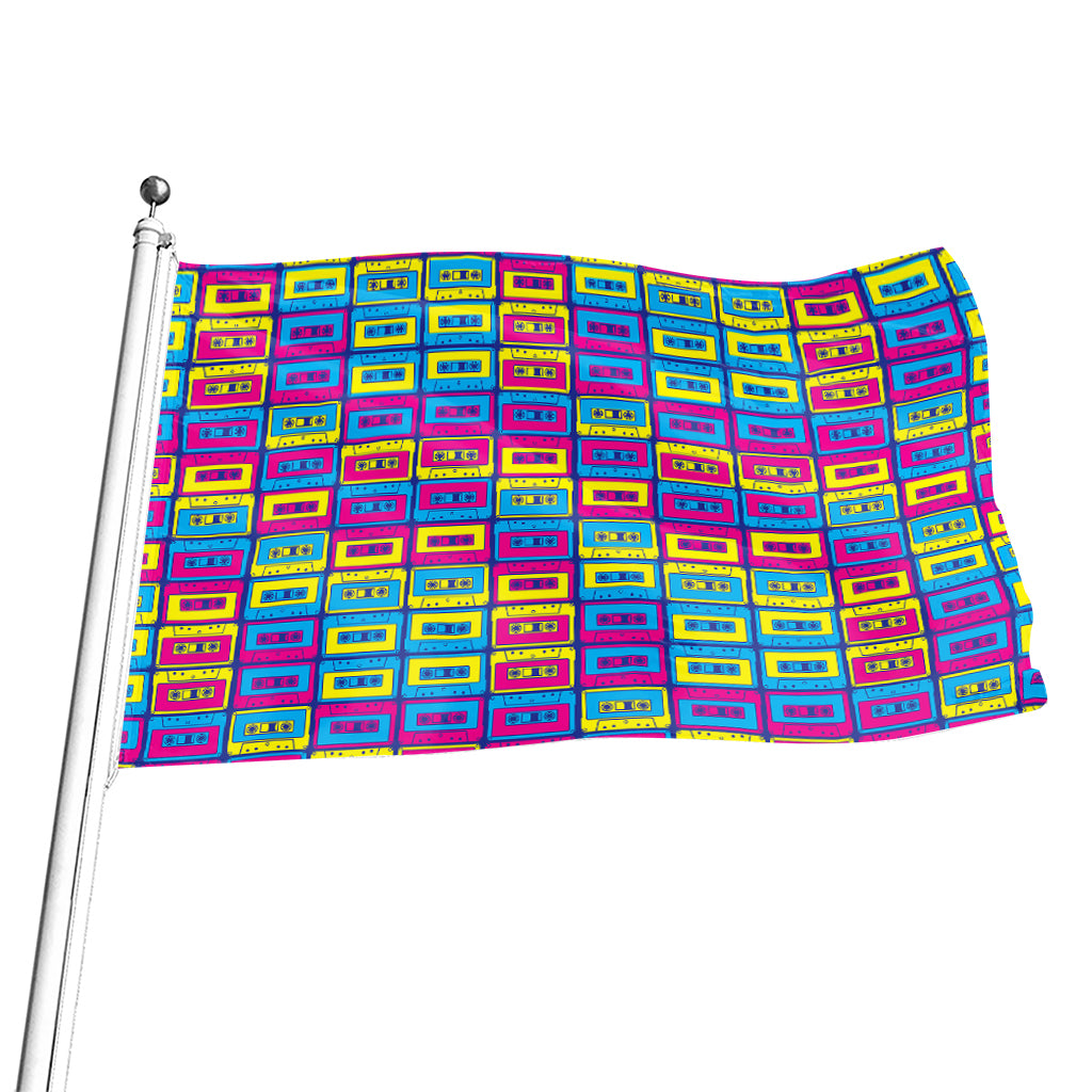 Colorful Cassette Tape Print Flag