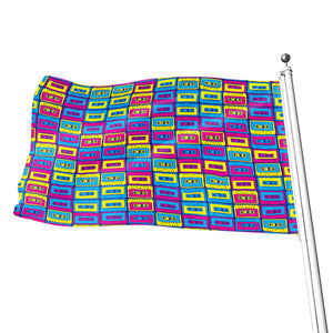 Colorful Cassette Tape Print Flag