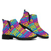 Colorful Cassette Tape Print Flat Ankle Boots