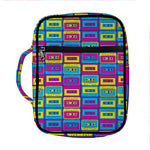 Colorful Cassette Tape Print Front Pocket Bible Bag