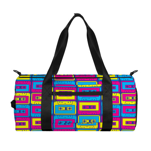 Colorful Cassette Tape Print Gym Bag