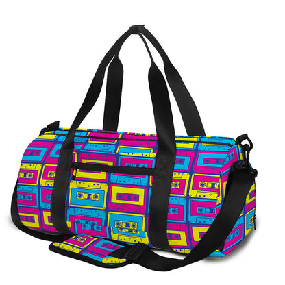 Colorful Cassette Tape Print Gym Bag