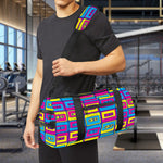 Colorful Cassette Tape Print Gym Bag