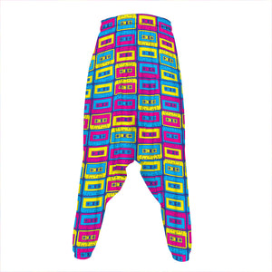 Colorful Cassette Tape Print Hammer Pants